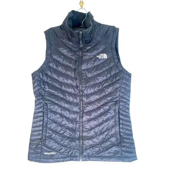 The North Face Down Feather Puffer Vest Women's Sz S Black 800 Pro Full Zip