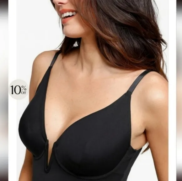 The Popilush Deep-V Neck Low-Back Shapewear Thong Bodysuit. NEW!