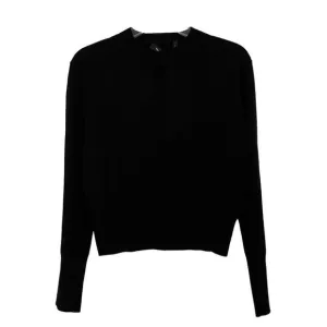 Theory Women's Keyhole Long-Sleeved Black Pullover Sweater Size P Petites​