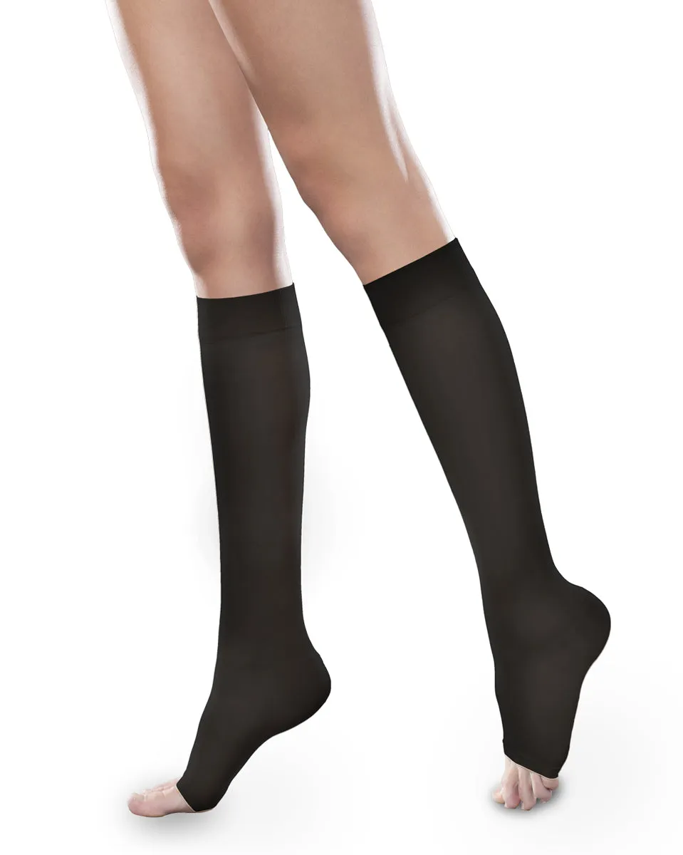 Therafirm Sheer Ease Women's OPEN TOE  Knee High Stockings 30-40mmHg - Clearance