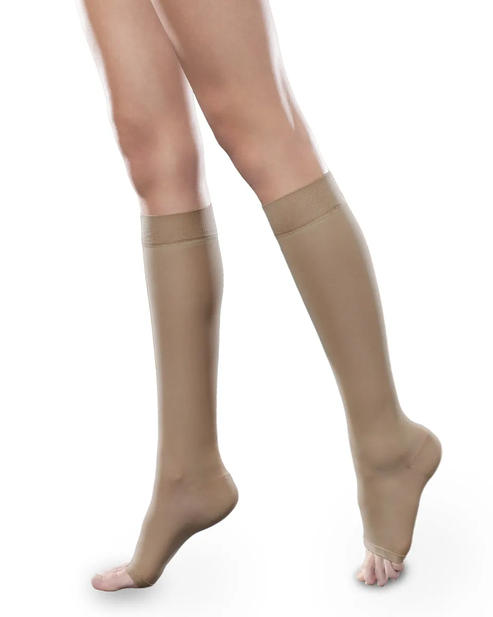 Therafirm Sheer Ease Women's OPEN TOE  Knee High Stockings 30-40mmHg - Clearance