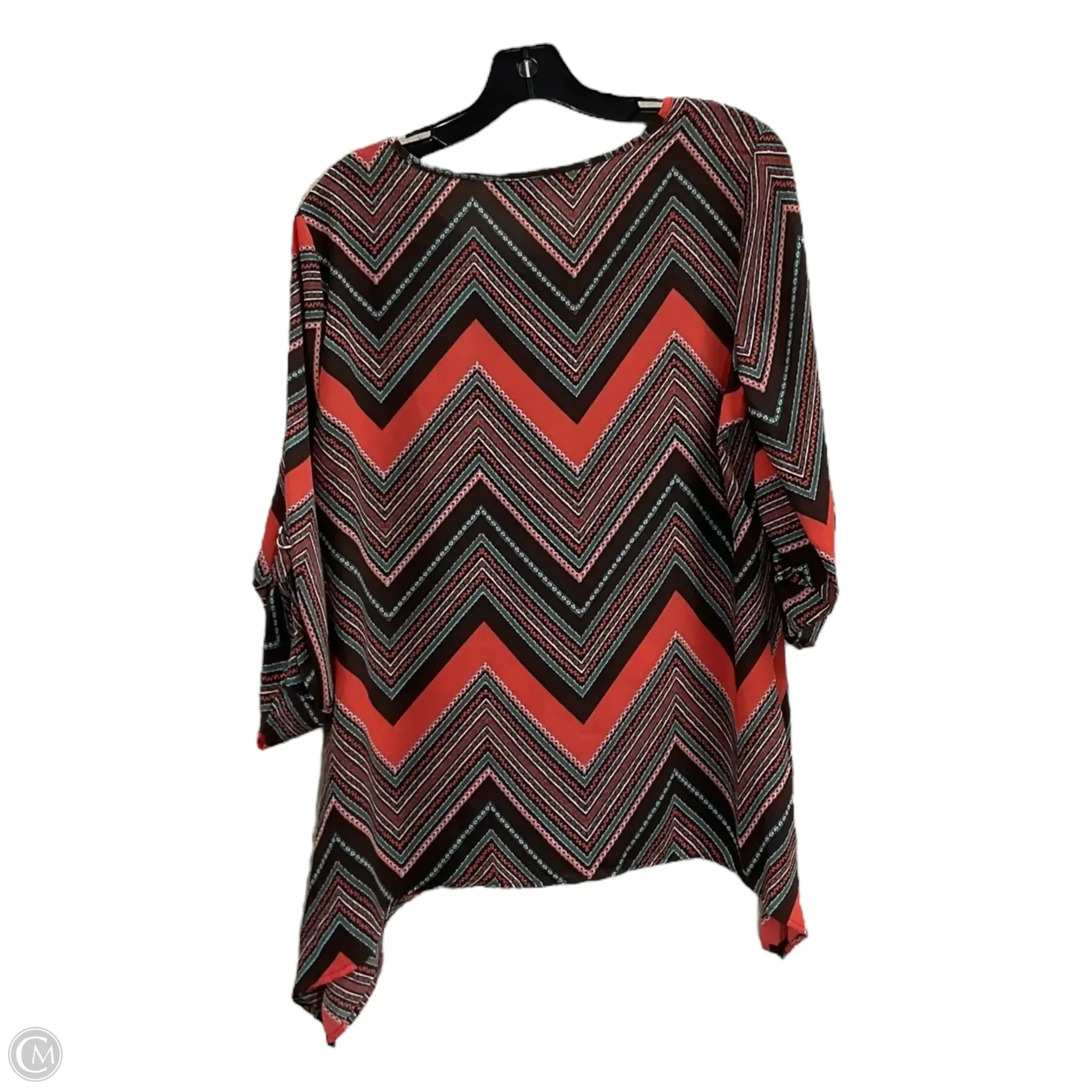 Top 3/4 Sleeve By Zac And Rachel In Multi-colored, Size: S