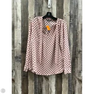 Top Long Sleeve By Adrianna Papell In Black & Pink, Size: M