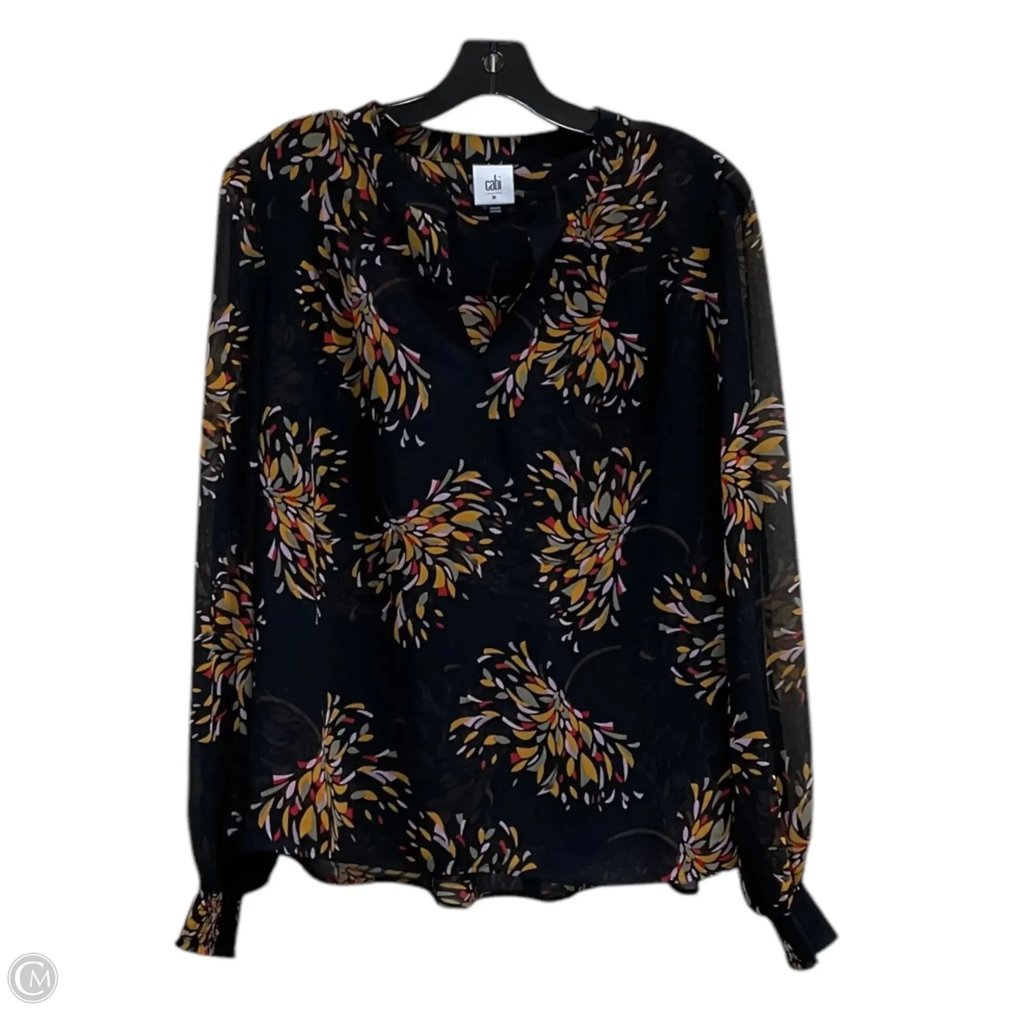 Top Long Sleeve By Cabi In Black, Size: M
