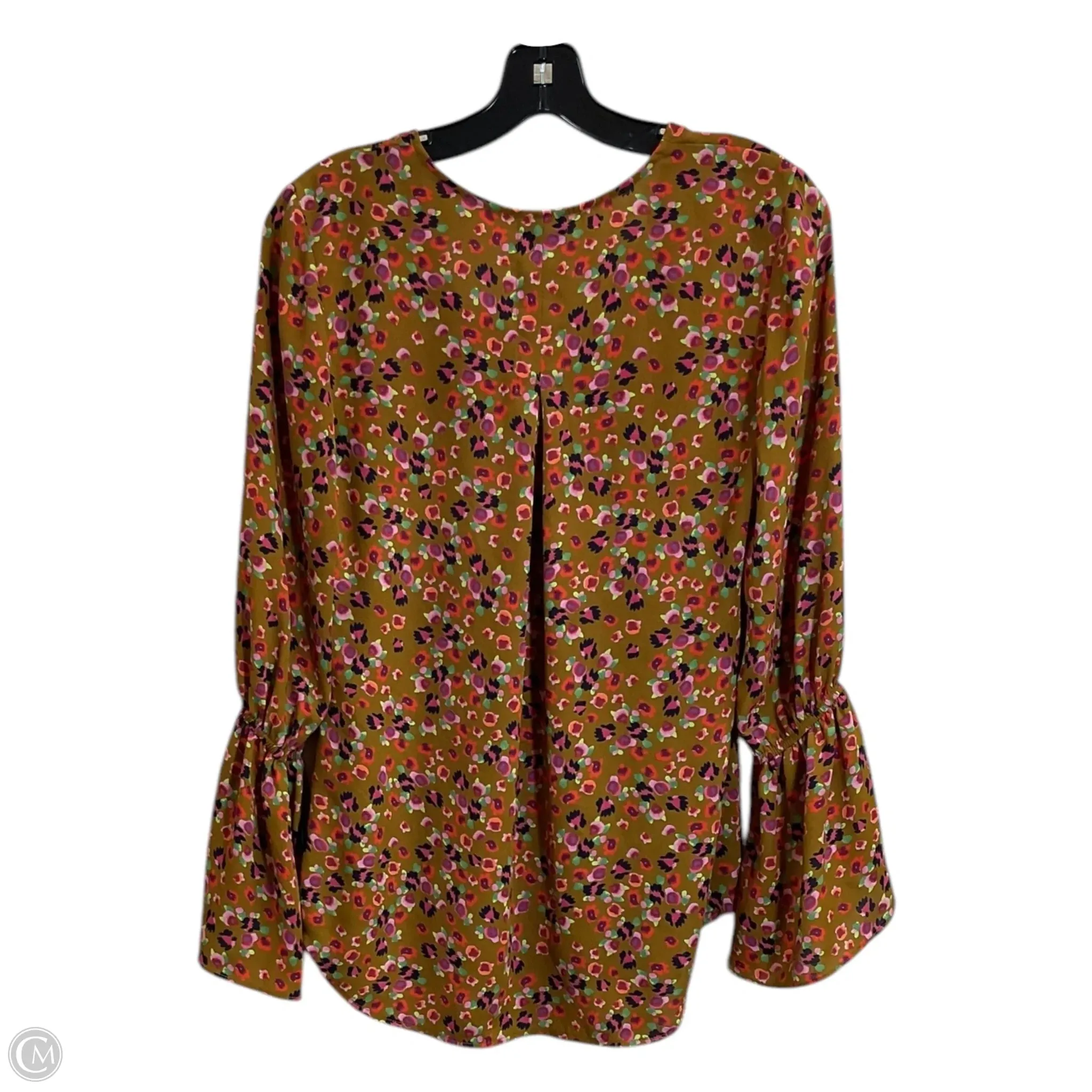 Top Long Sleeve By Cabi In Floral Print, Size: Xs