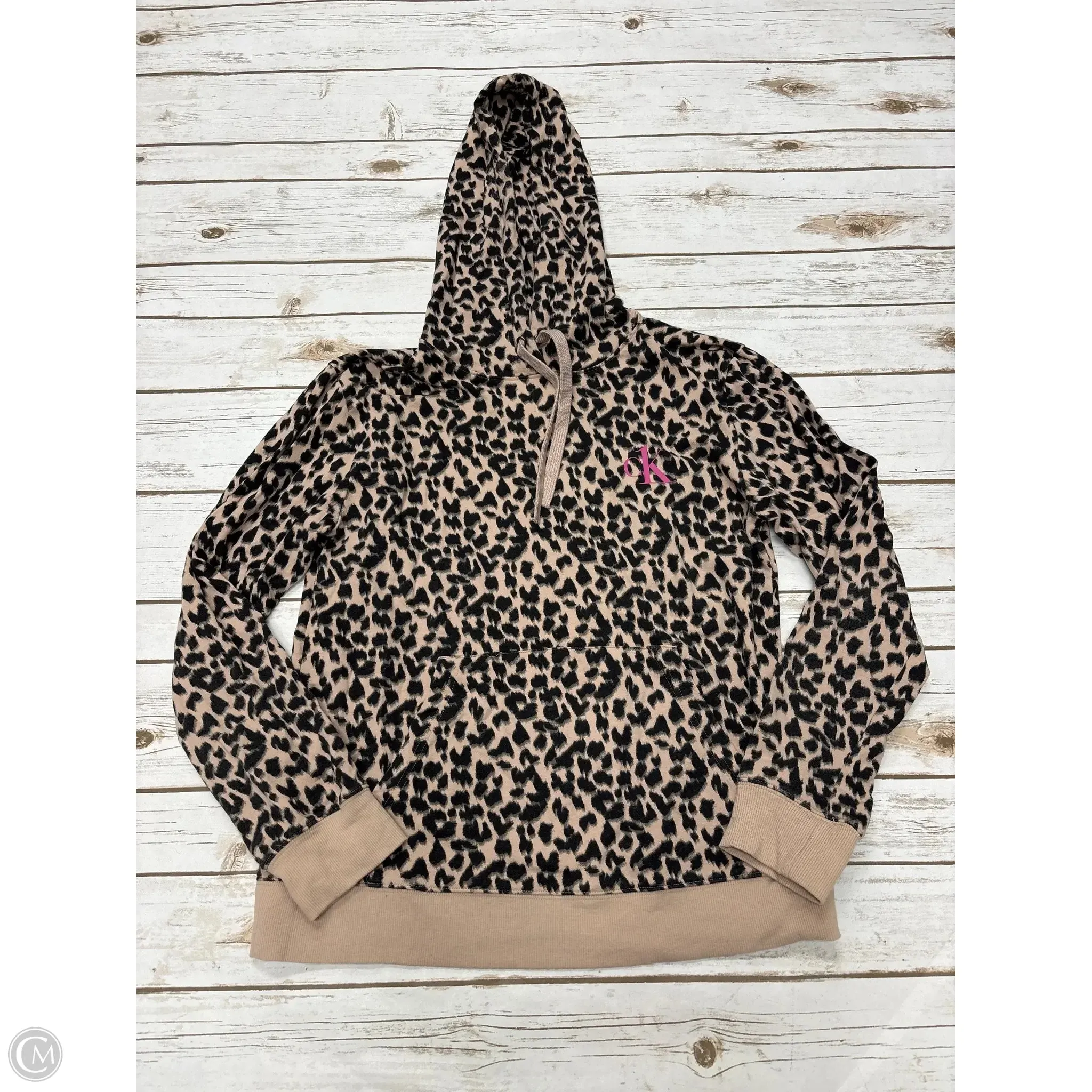 Top Long Sleeve By Calvin Klein In Animal Print, Size: M