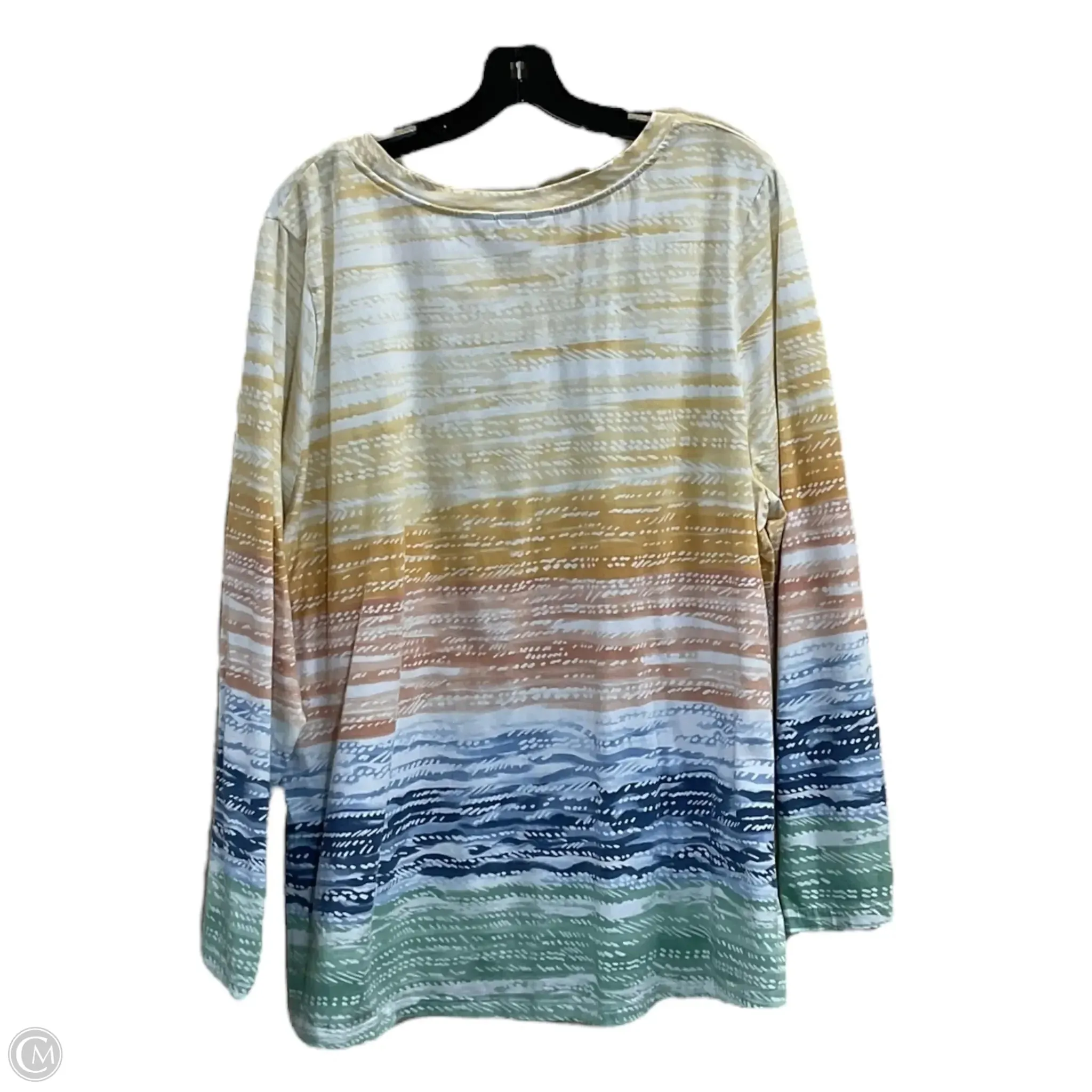 Top Long Sleeve By Cj Banks In Yellow, Size: 3x