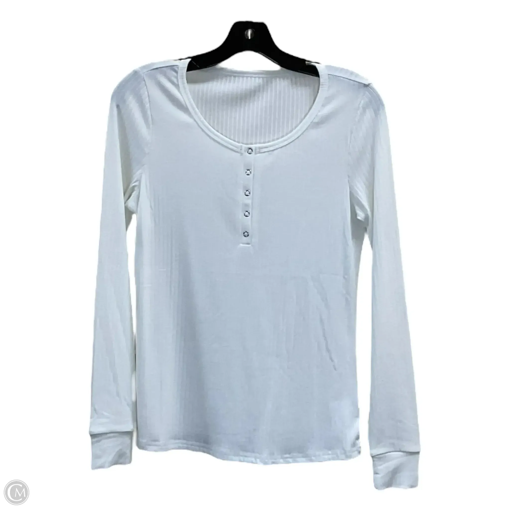 Top Long Sleeve By Clothes Mentor In White, Size: M