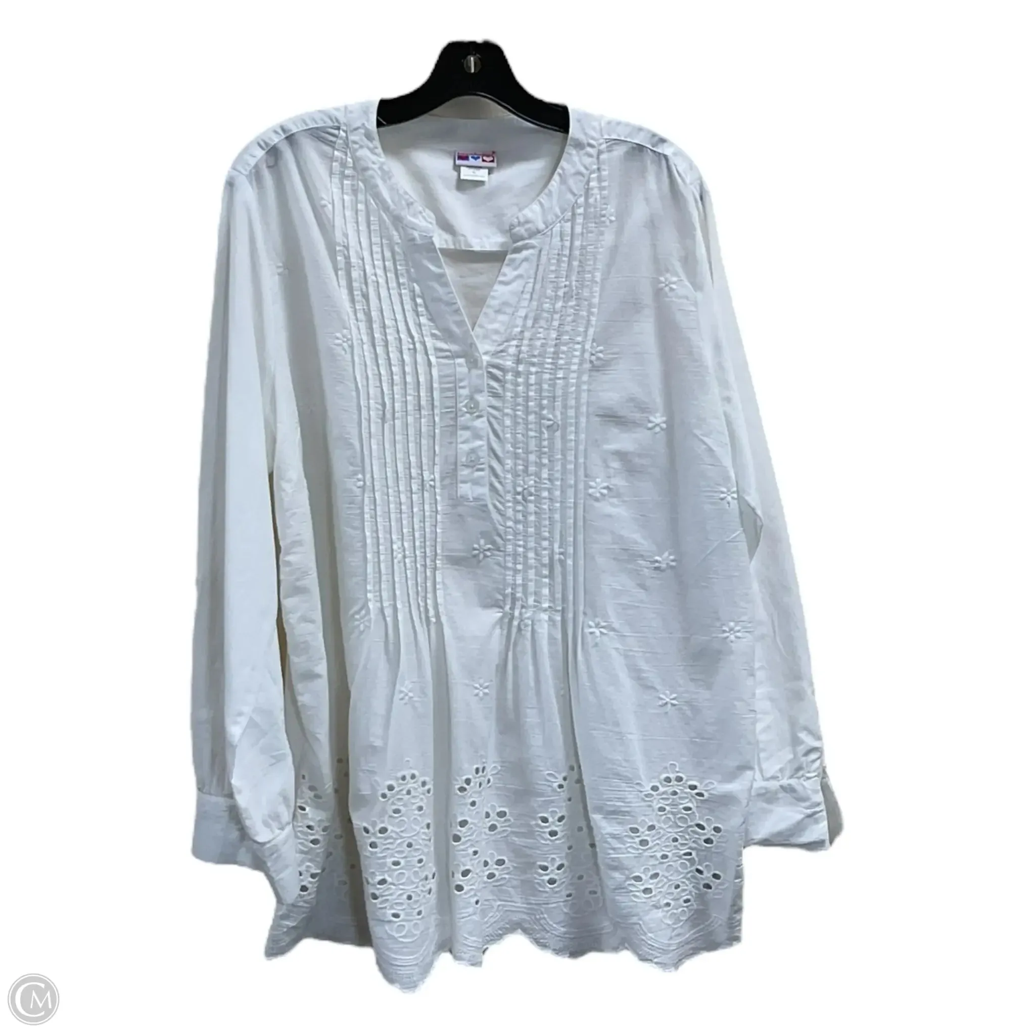 Top Long Sleeve By Clothes Mentor In White, Size: Xl
