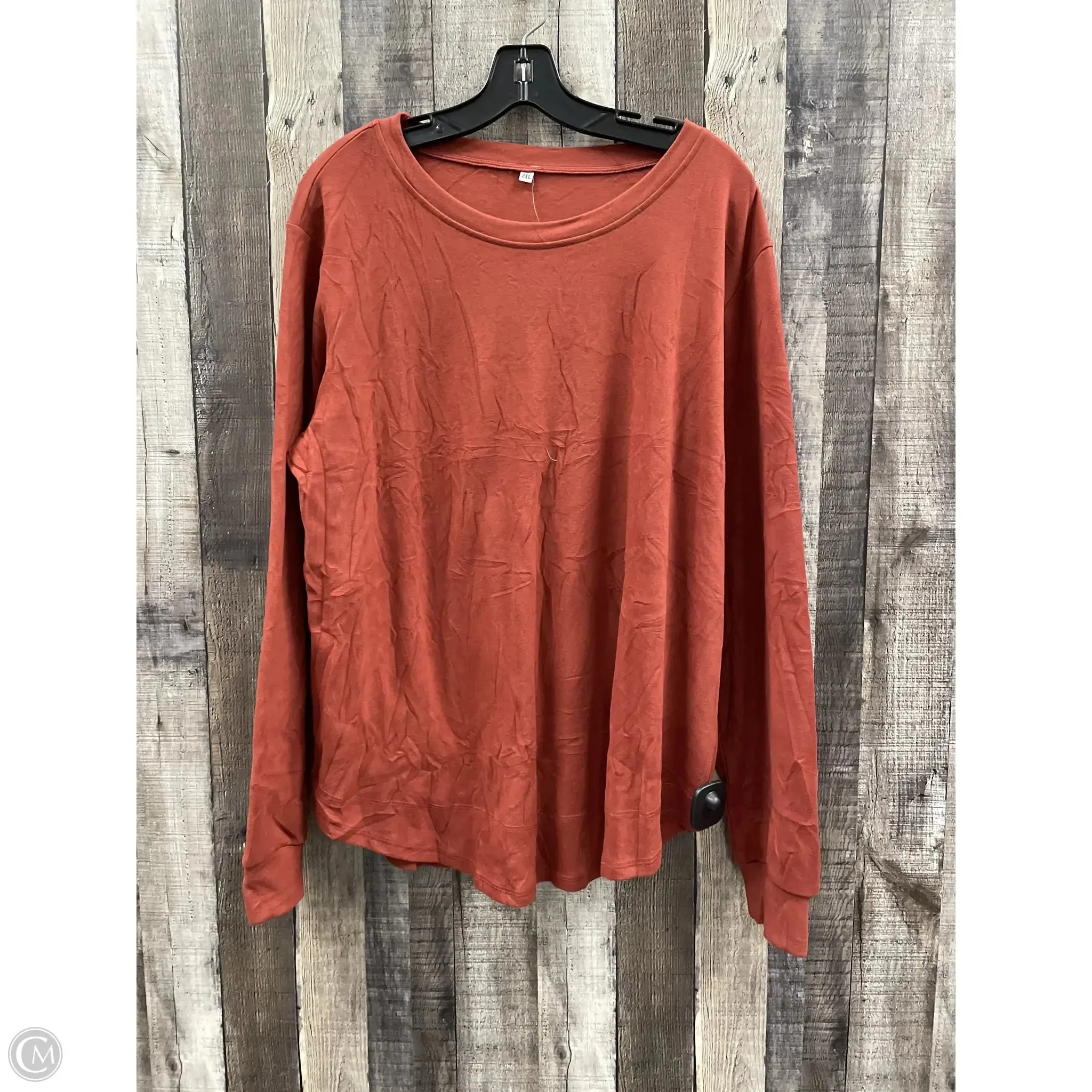 Top Long Sleeve By Cmf In Orange, Size: 2x