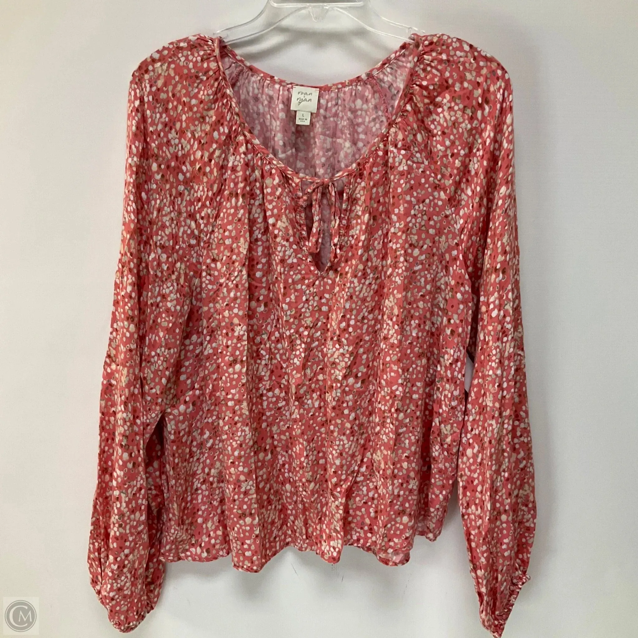 Top Long Sleeve By Evereve In Pink, Size: L