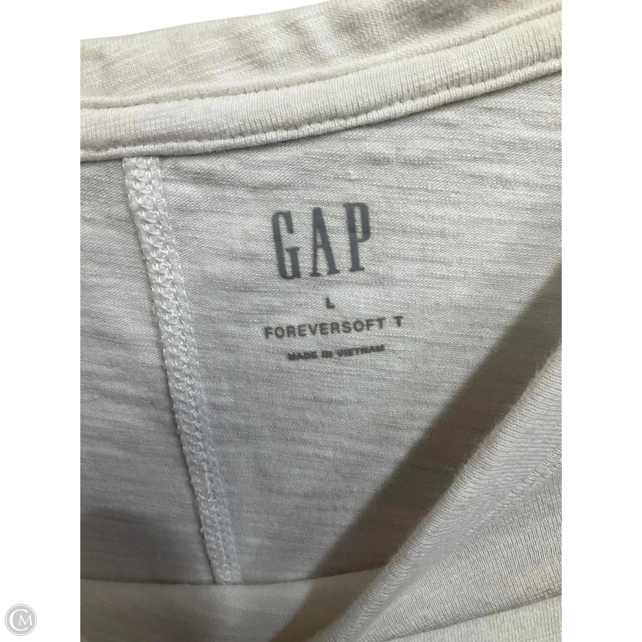 Top Long Sleeve By Gap In White, Size: L