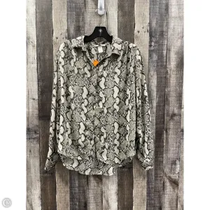 Top Long Sleeve By H&m In Snakeskin Print, Size: S