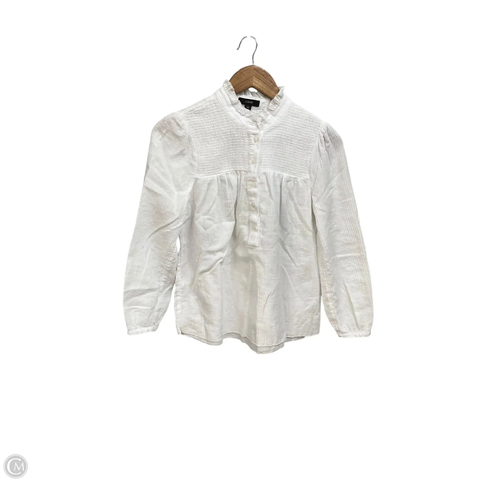Top Long Sleeve By J. Crew In White, Size: Xs