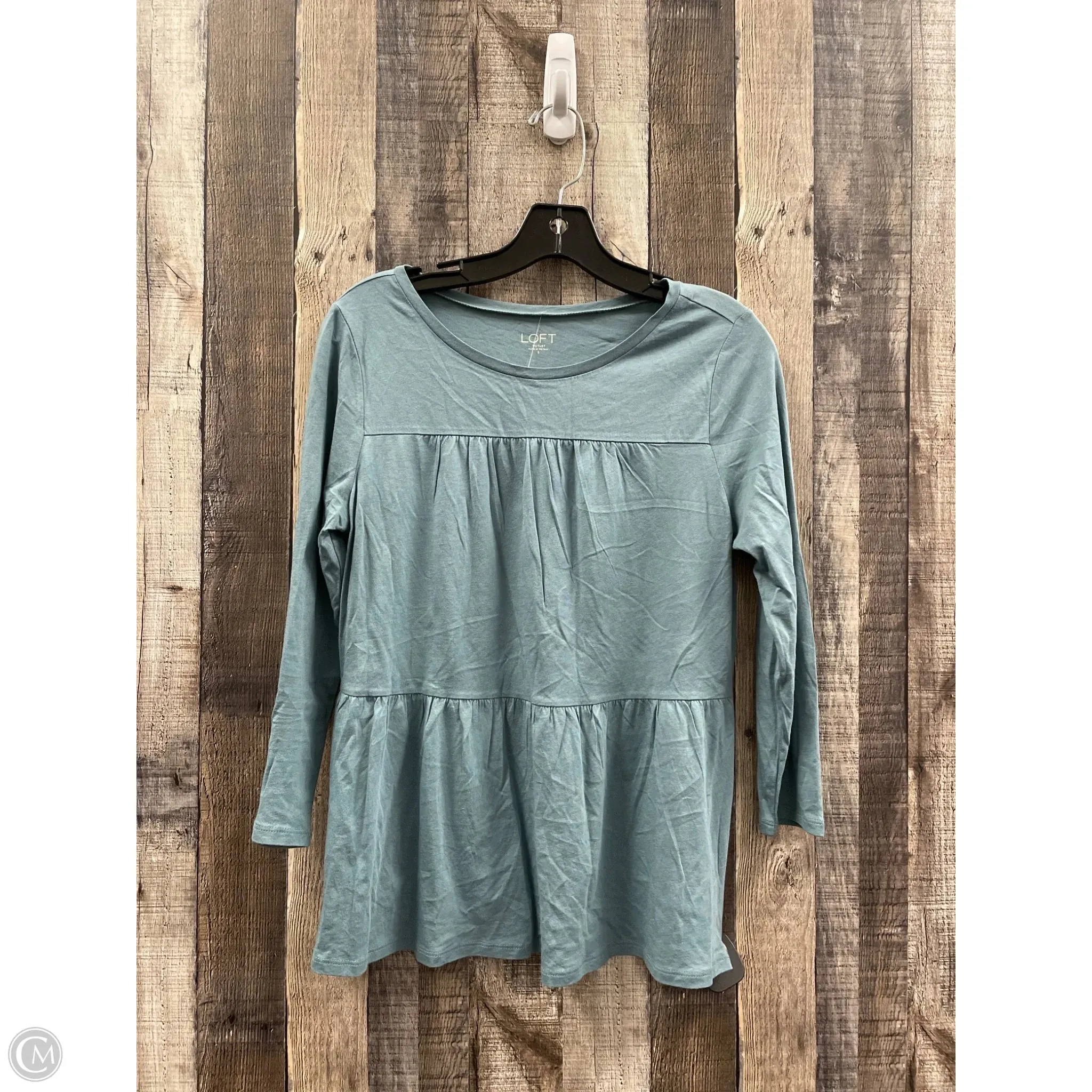 Top Long Sleeve By Loft In Green, Size: S