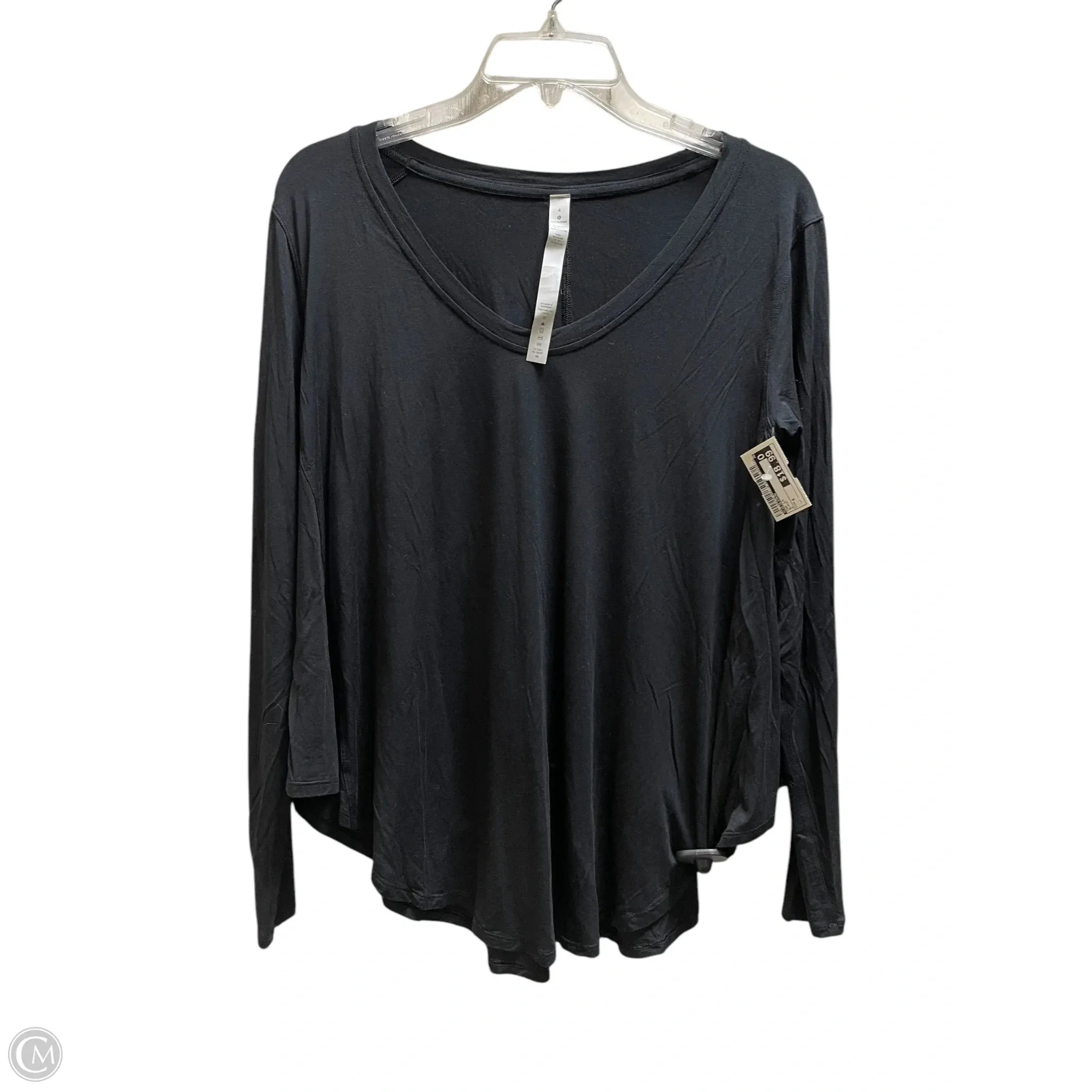 Top Long Sleeve By Lululemon In Black, Size: 4
