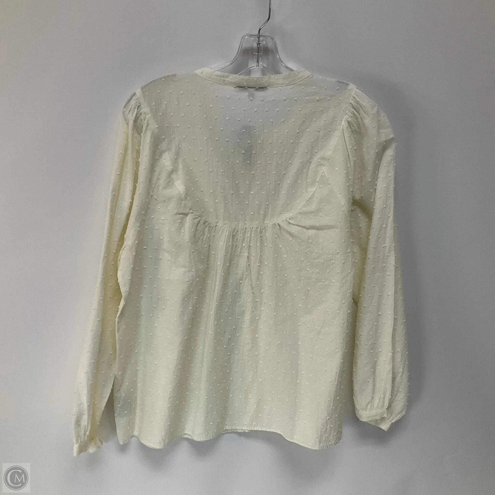 Top Long Sleeve By Madewell In White, Size: M