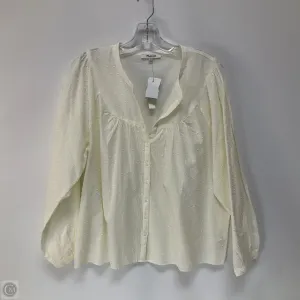 Top Long Sleeve By Madewell In White, Size: M