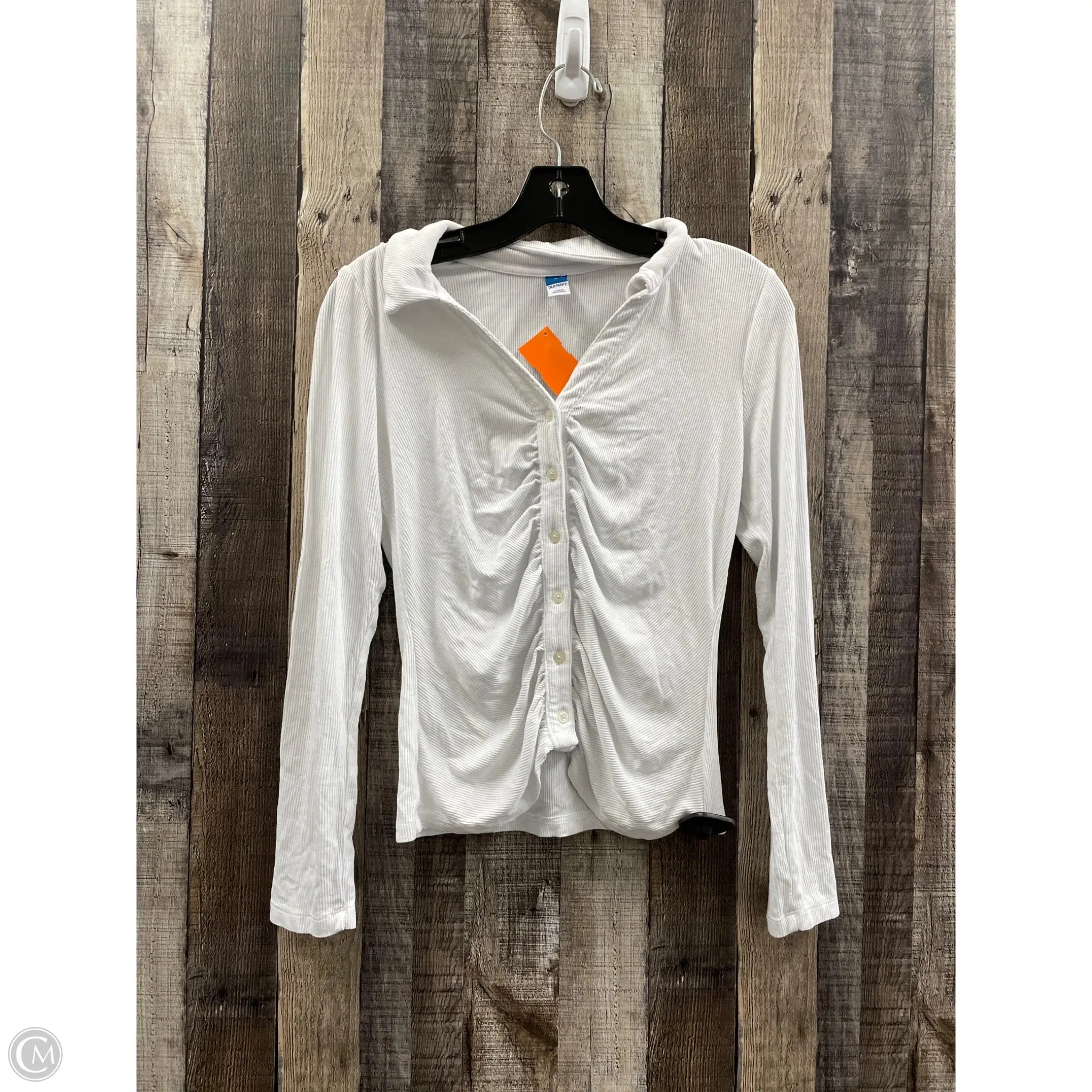 Top Long Sleeve By Old Navy In White, Size: M