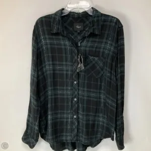 Top Long Sleeve By Rails In Plaid Pattern, Size: L