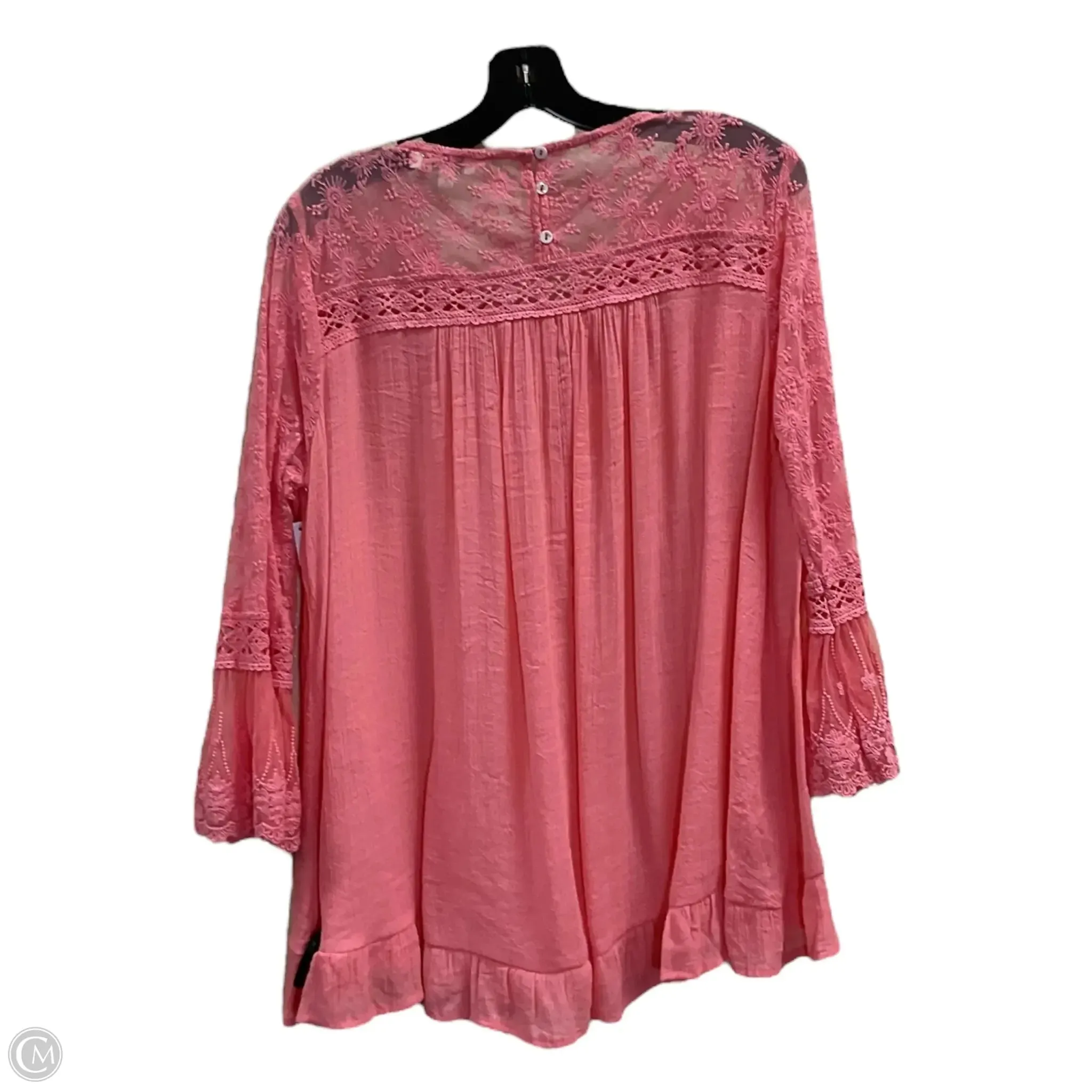 Top Long Sleeve By Umgee In Pink, Size: Xl