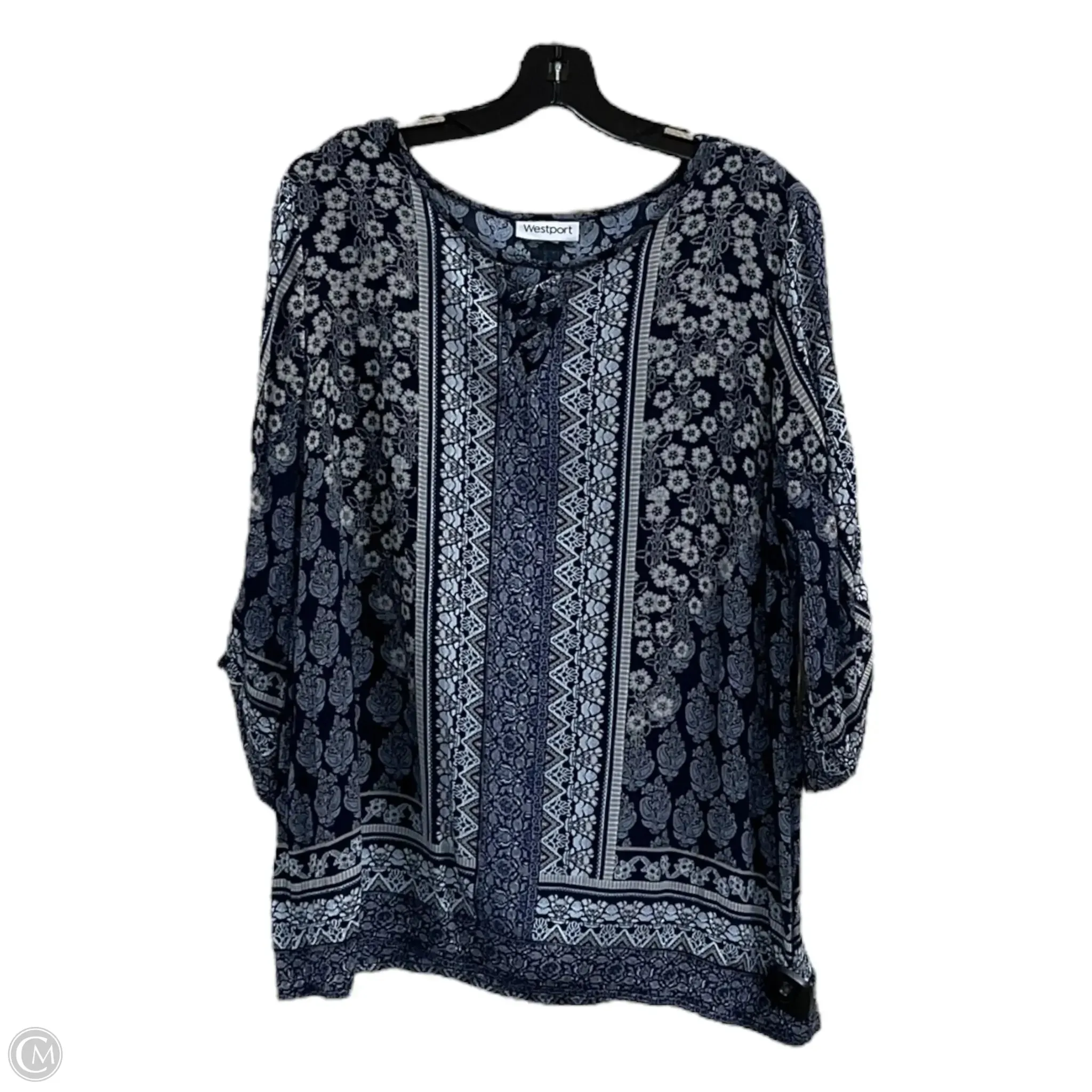 Top Long Sleeve By Westport In Multi-colored, Size: L