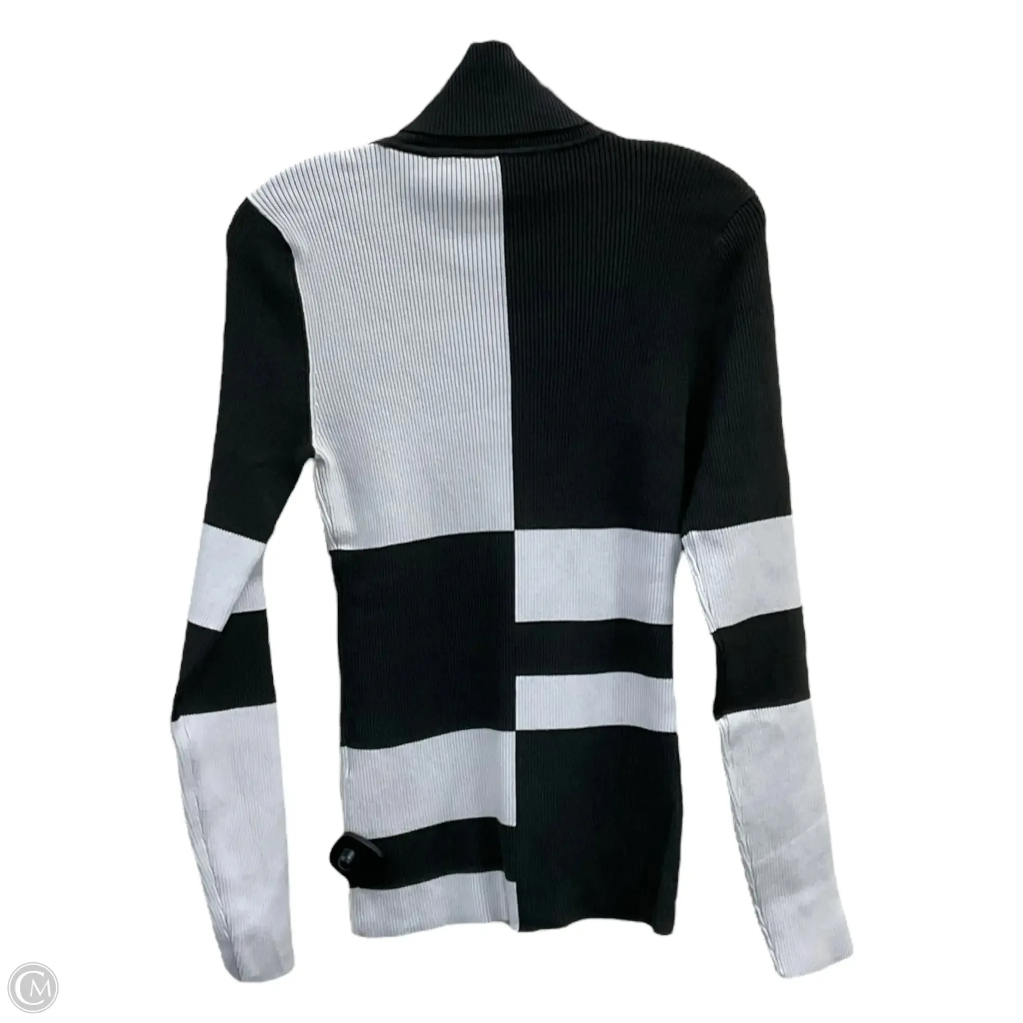 Top Long Sleeve By White House Black Market In Green & White, Size: M