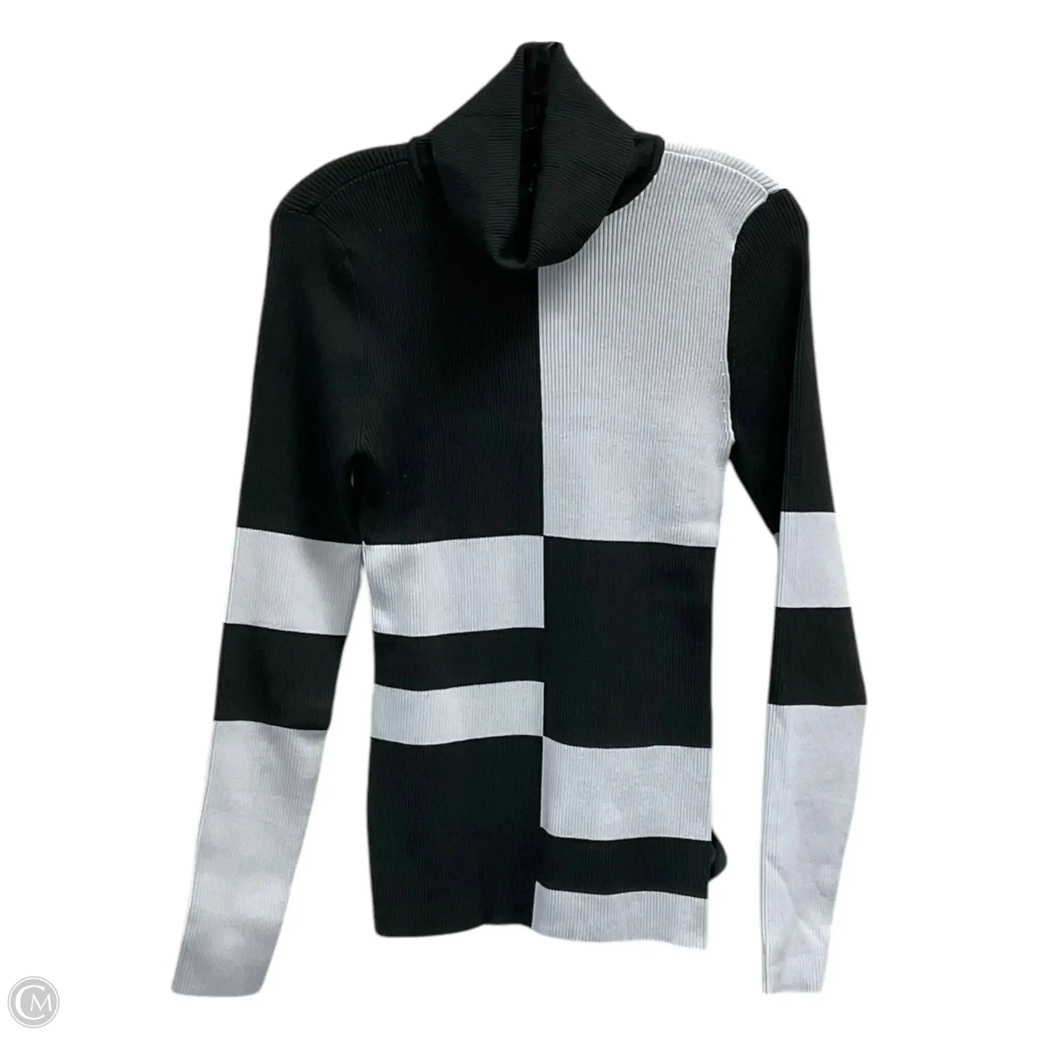 Top Long Sleeve By White House Black Market In Green & White, Size: M