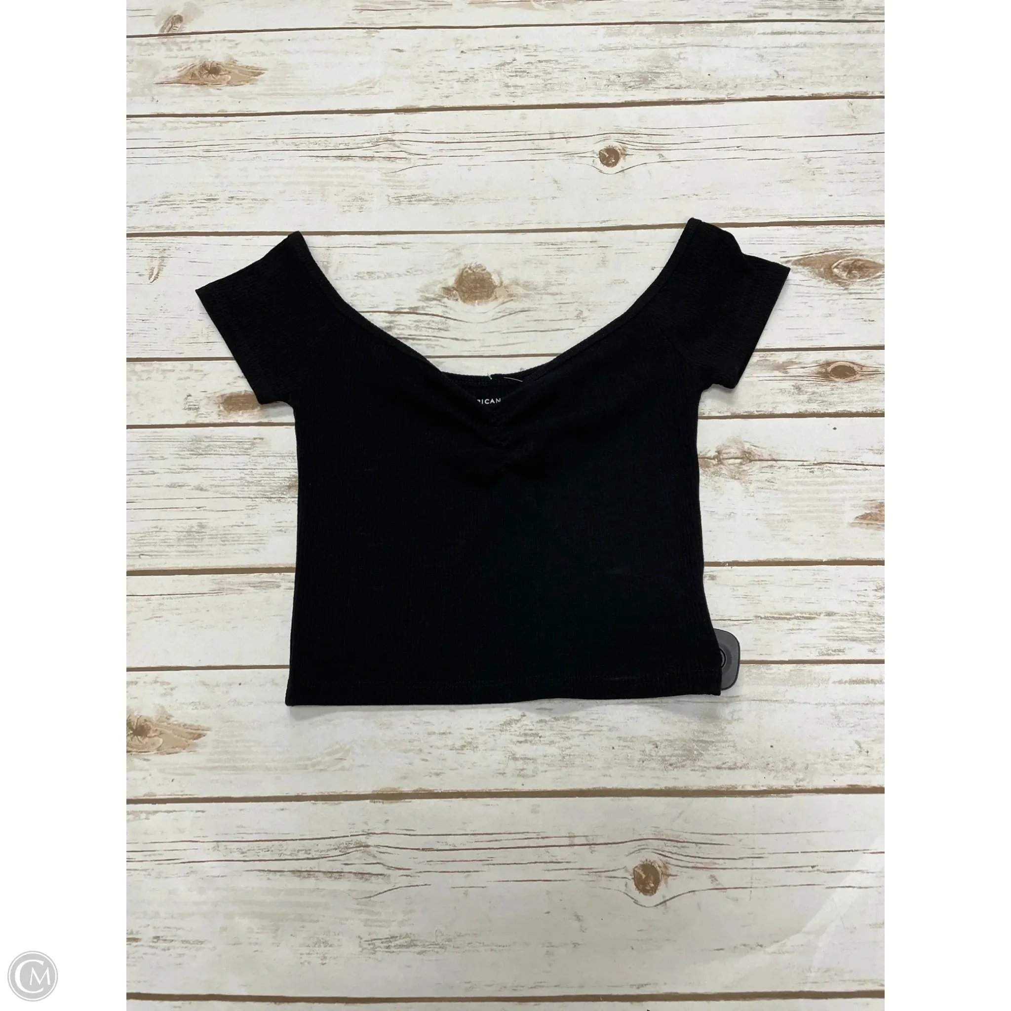 Top Short Sleeve By American Eagle In Black, Size: M
