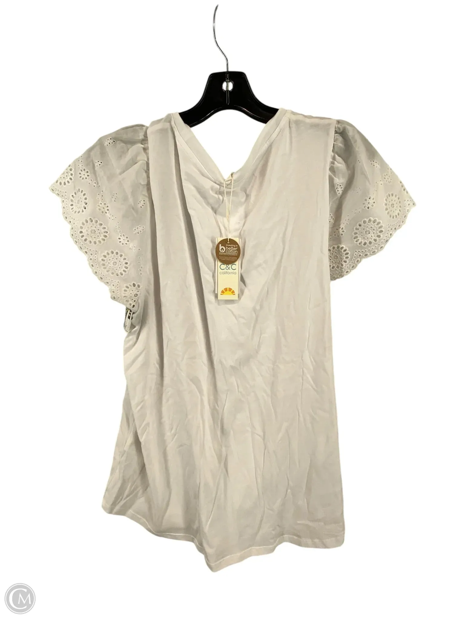 Top Short Sleeve By C And C In White, Size: L