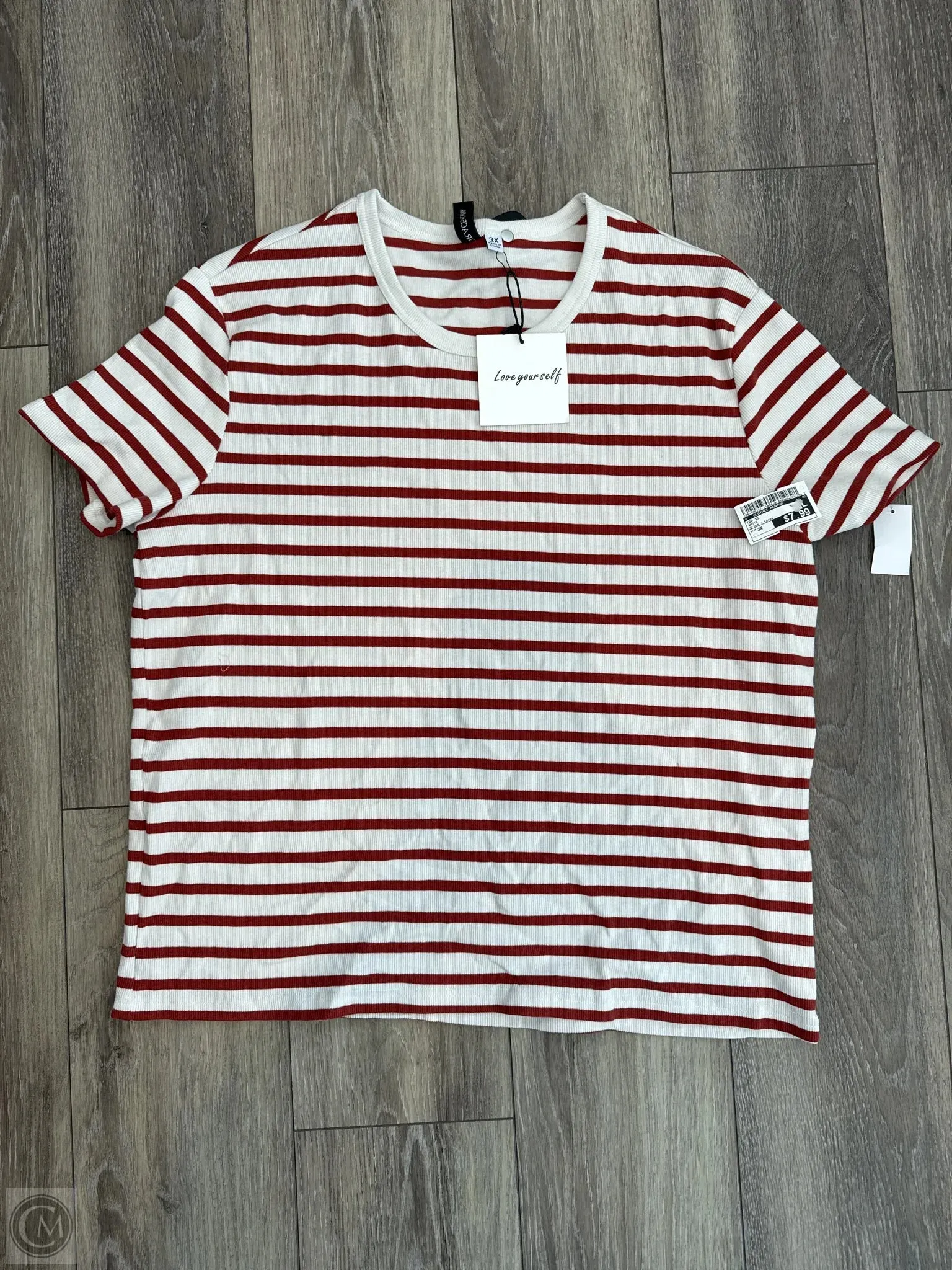 Top Short Sleeve By Clothes Mentor In White, Size: 3x