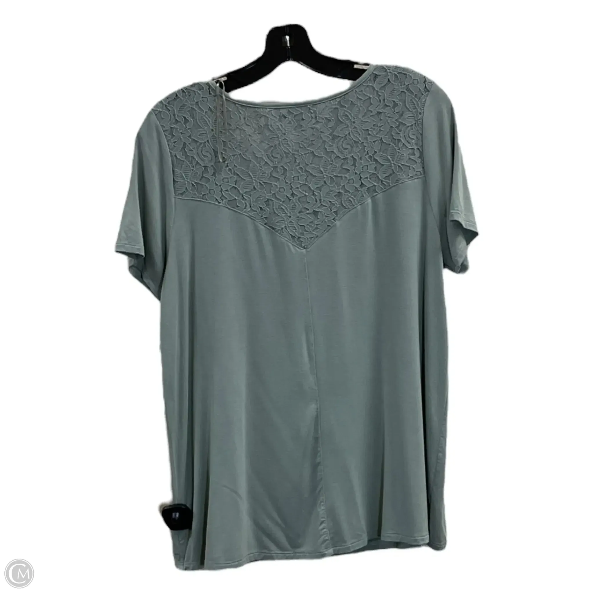 Top Short Sleeve By Earl Jean In Green, Size: Lp