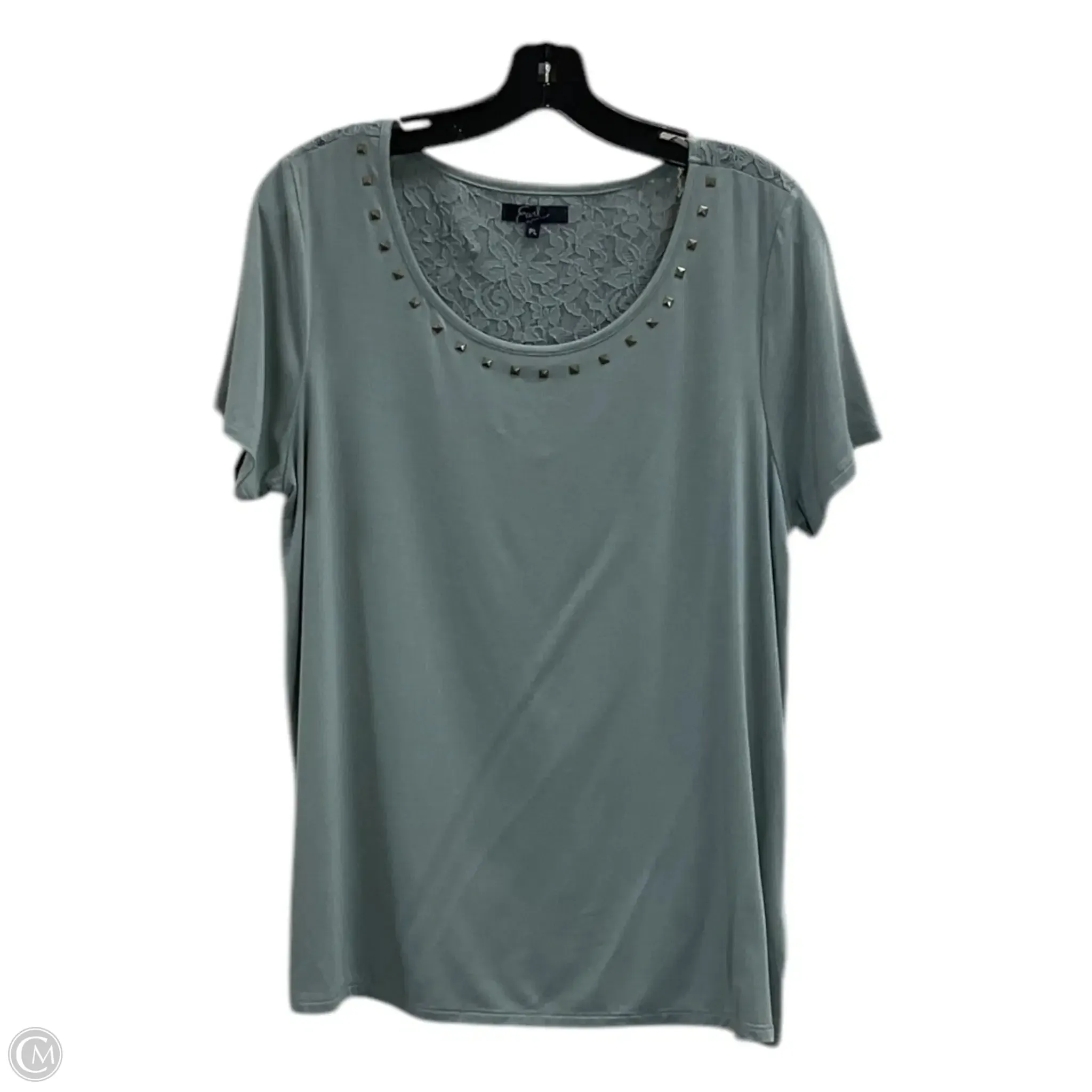 Top Short Sleeve By Earl Jean In Green, Size: Lp