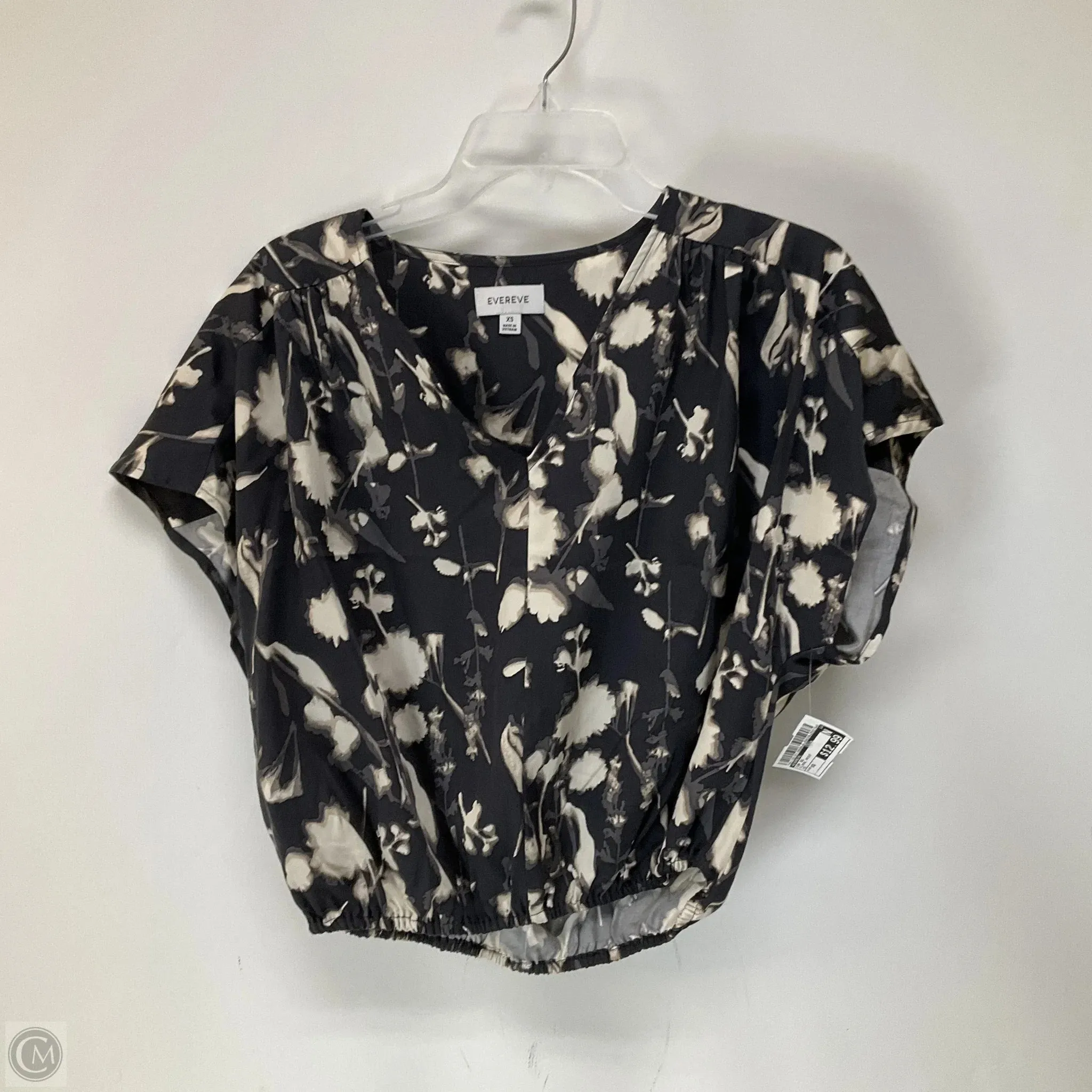 Top Short Sleeve By Evereve In Floral Print, Size: Xs
