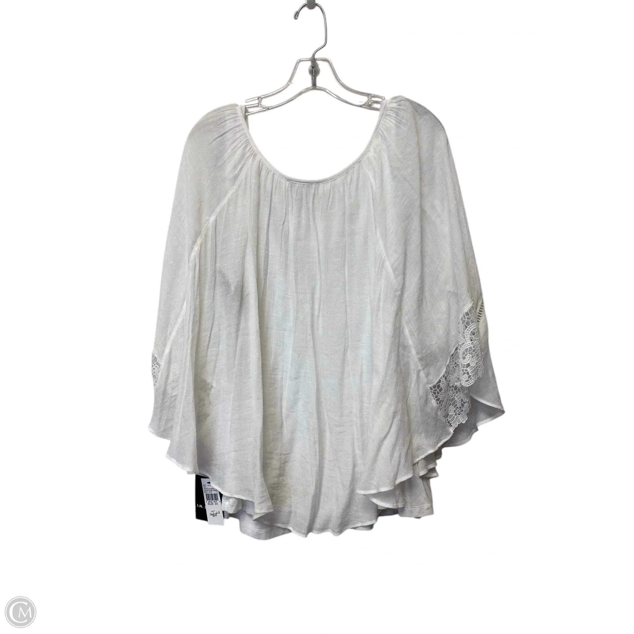Top Short Sleeve By In Studio In White, Size: 3x