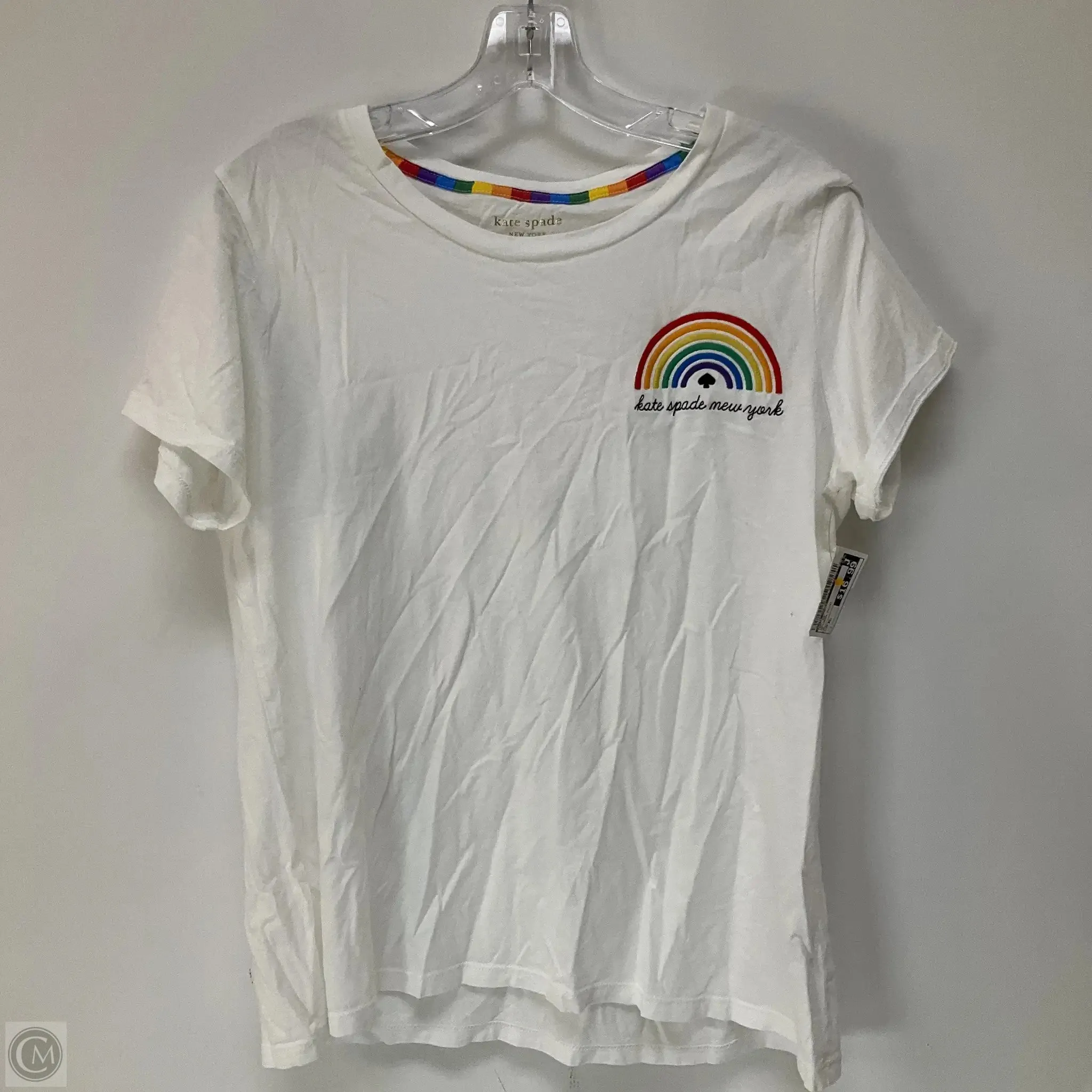 Top Short Sleeve By Kate Spade In Rainbow Print, Size: Xl