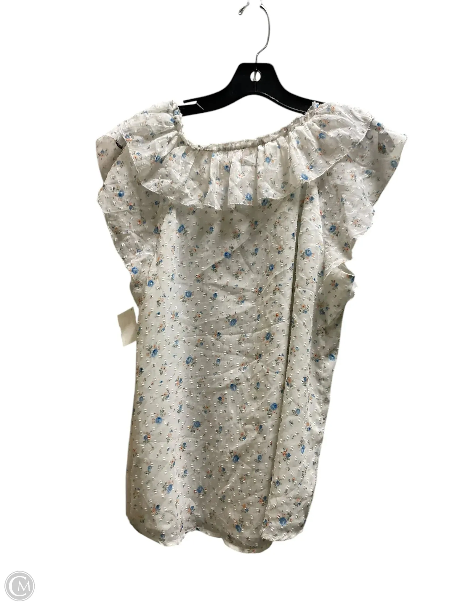 Top Short Sleeve By Loft In White, Size: M