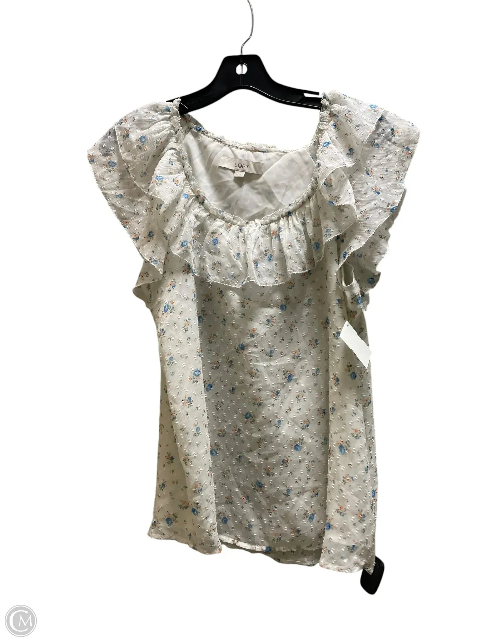 Top Short Sleeve By Loft In White, Size: M