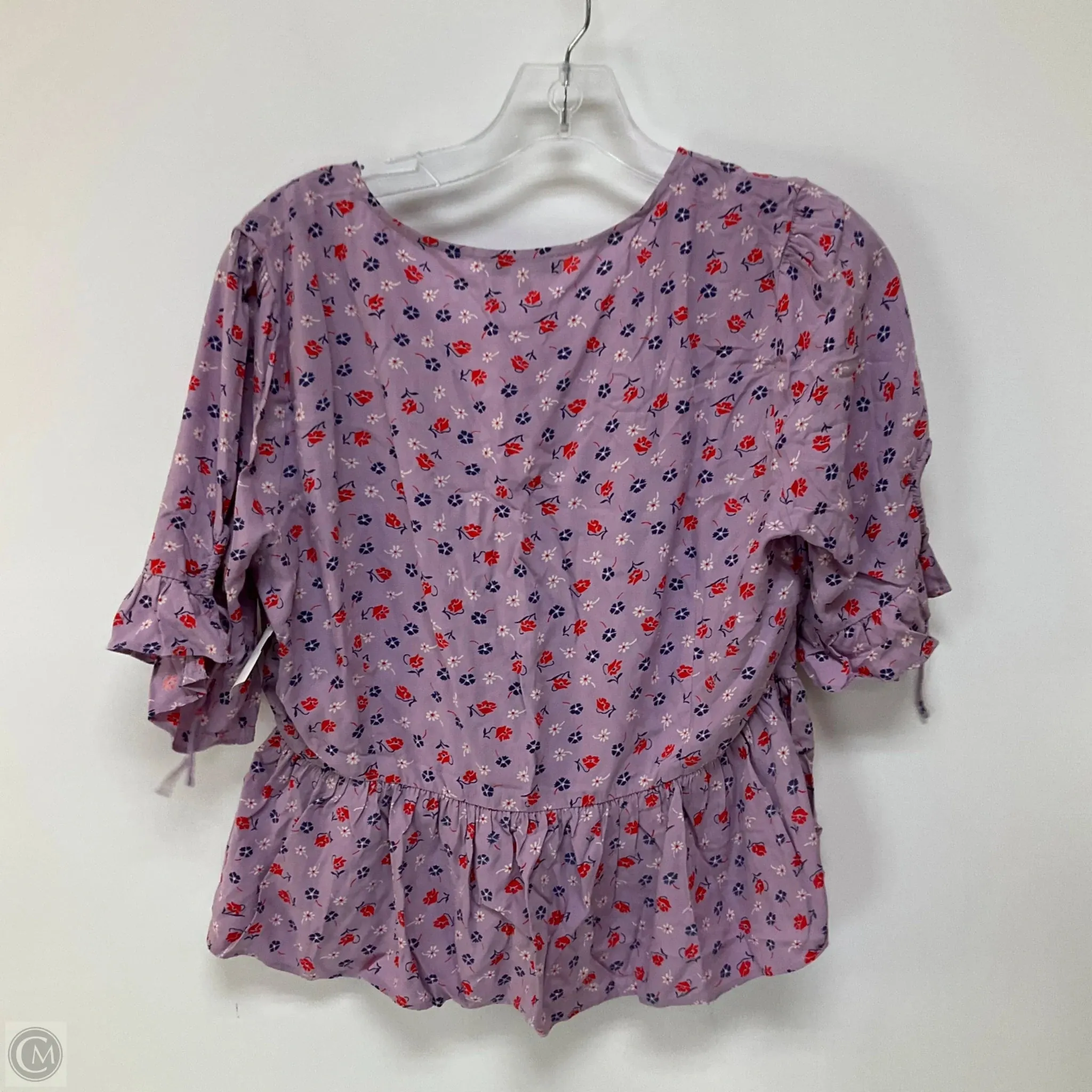 Top Short Sleeve By Madewell In Purple, Size: M