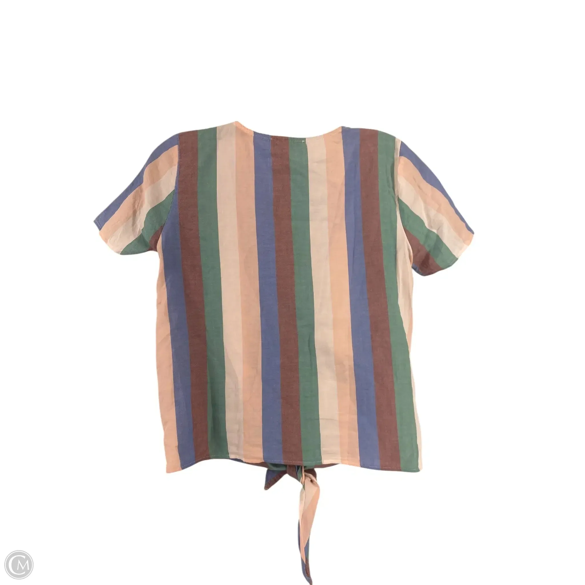 Top Short Sleeve By Madewell In Striped Pattern, Size: Xs