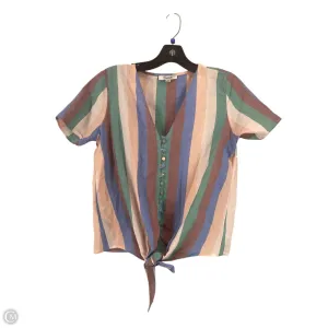 Top Short Sleeve By Madewell In Striped Pattern, Size: Xs