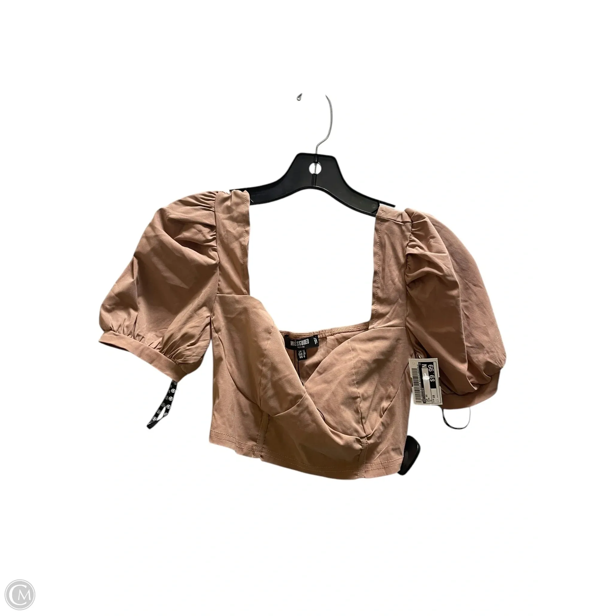 Top Short Sleeve By Missguided In Pink, Size: 10