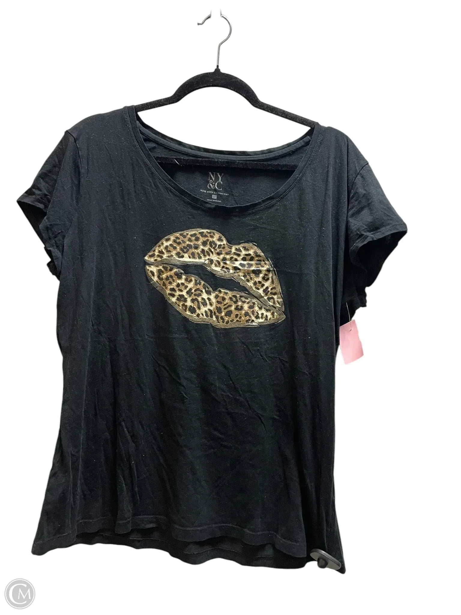 Top Short Sleeve By New York And Co In Black, Size: Xl