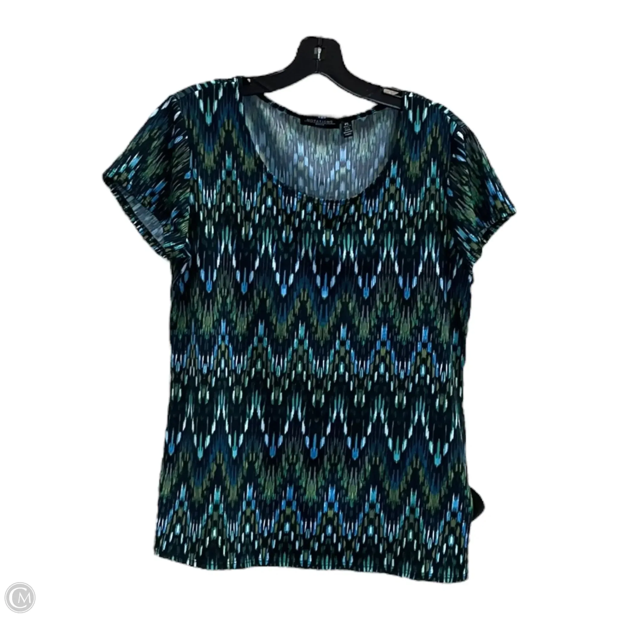 Top Short Sleeve By Notations In Black & Blue, Size: Lp