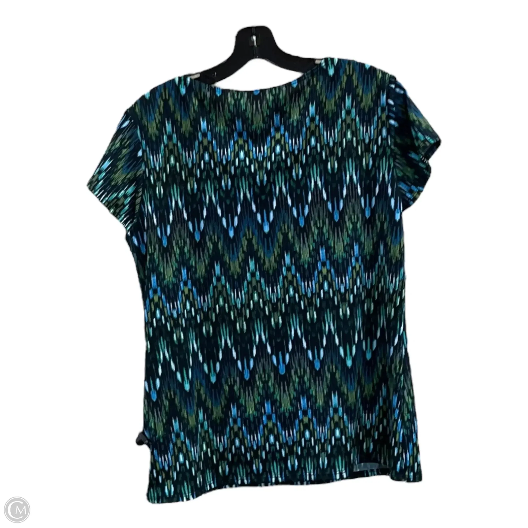 Top Short Sleeve By Notations In Black & Blue, Size: Lp