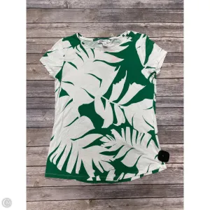 Top Short Sleeve By White House Black Market In Green & White, Size: M