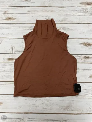 Top Sleeveless By Cmf In Brown, Size: M