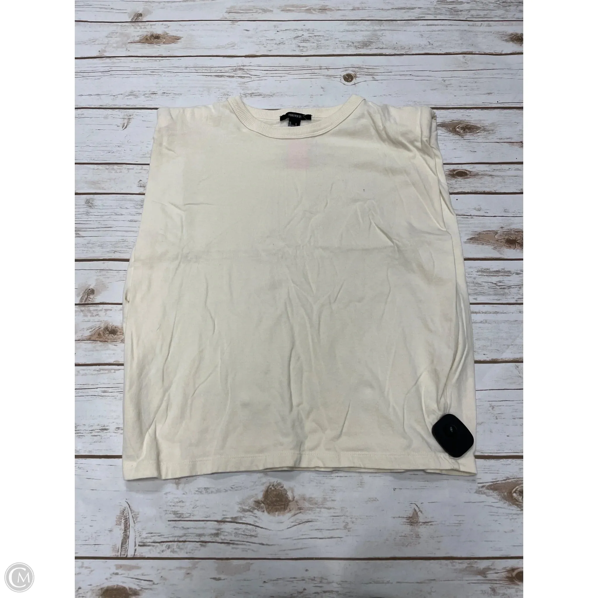 Top Sleeveless By Forever 21 In Cream, Size: S