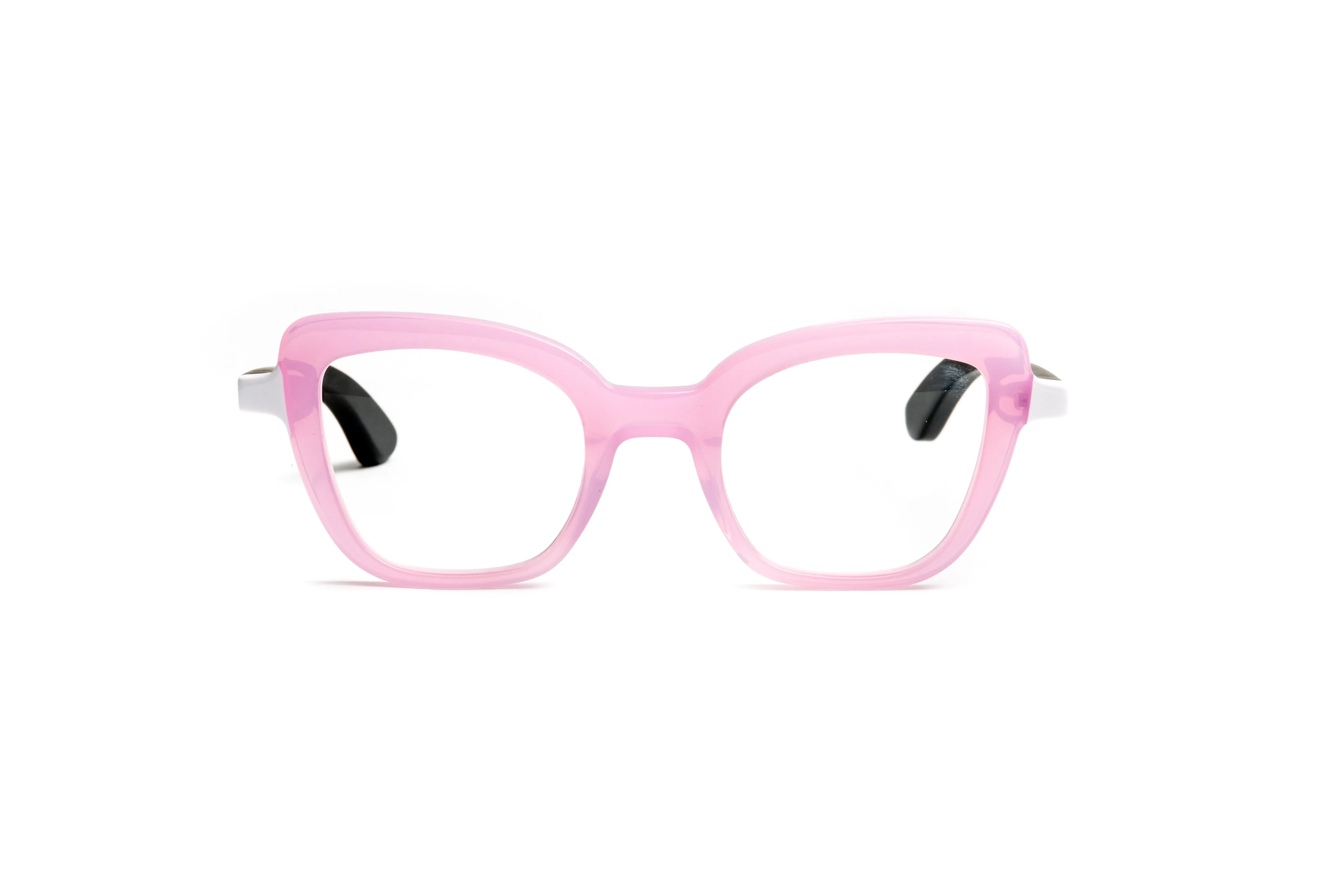 Toronto Cat Eye Pink/ White /Black Wood Reading Glasses