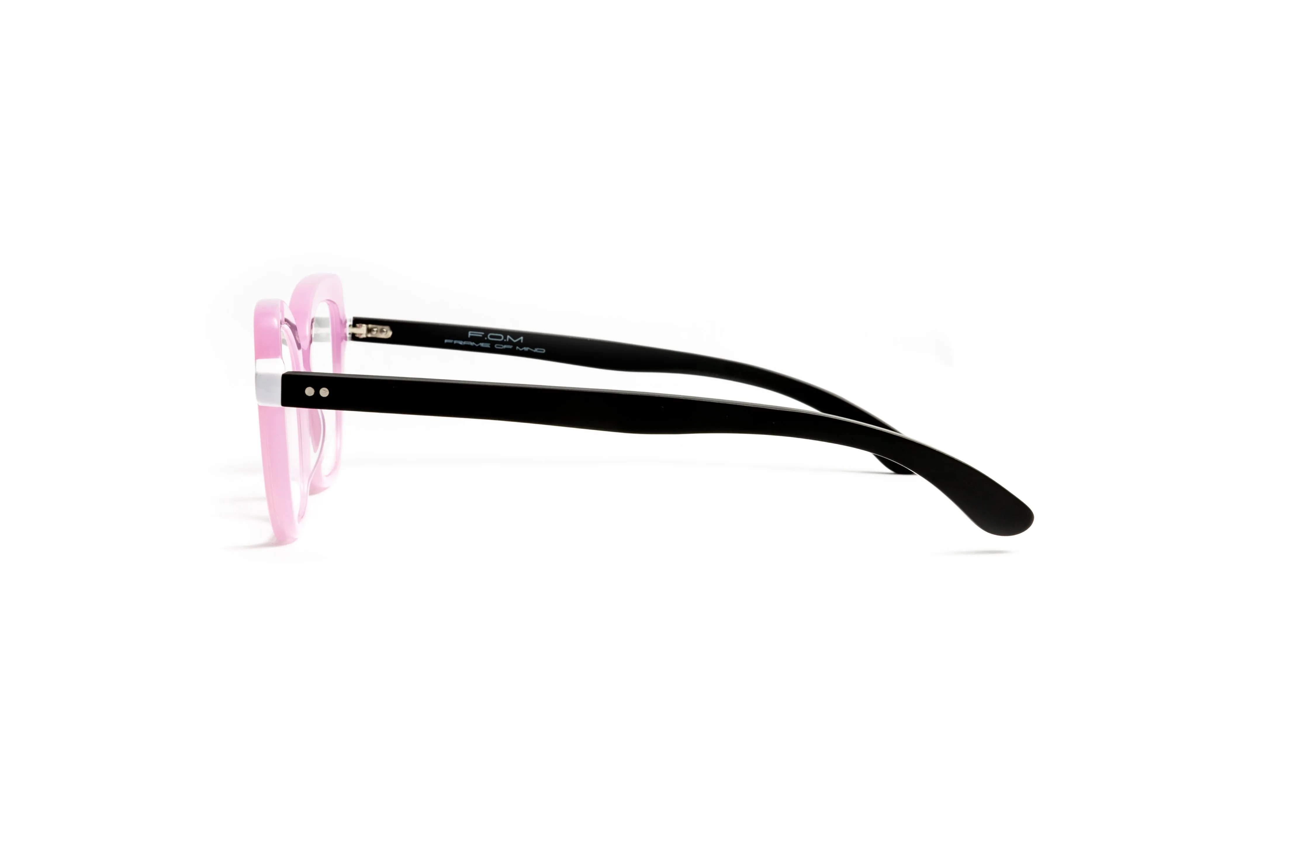 Toronto Cat Eye Pink/ White /Black Wood Reading Glasses